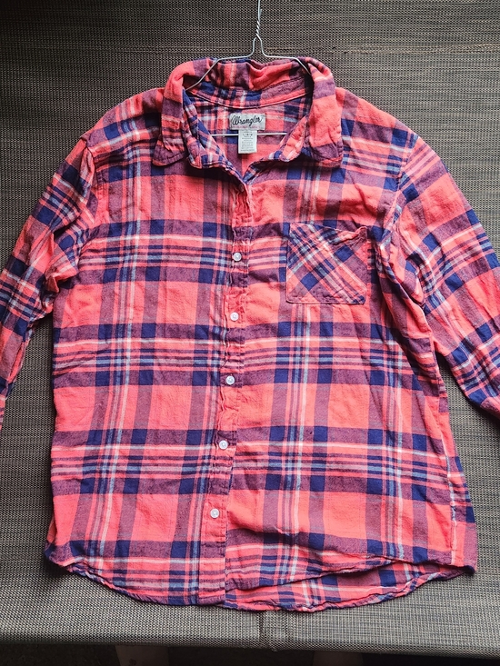Wrangler Tops - Wrangler Pink & Blue Plaid Button-Up Kids Shirt